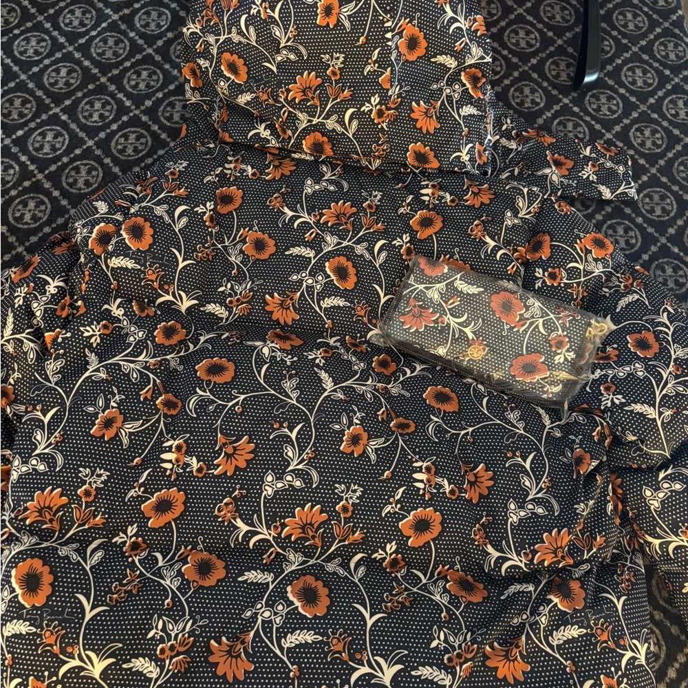 Tory Sport Navy Floral Jacket W/ Matching Wallet